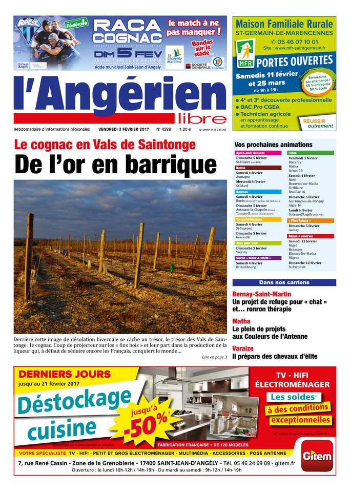 L'Angérien Libre 03 février 2017 L'Angérien Libre N°4588 du 03 février 2017 à télécharger sur iPad