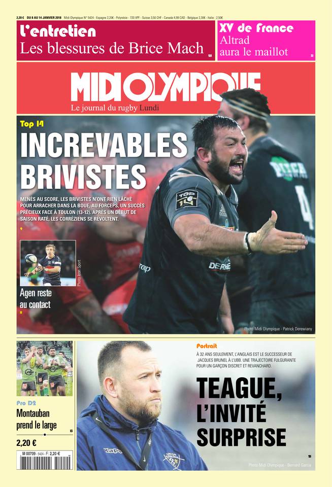 Midi Olympique Rouge 08 janvier 2018 Midi Olympique Rouge N°5424 du 08 janvier 2018 à télécharger sur iPad
