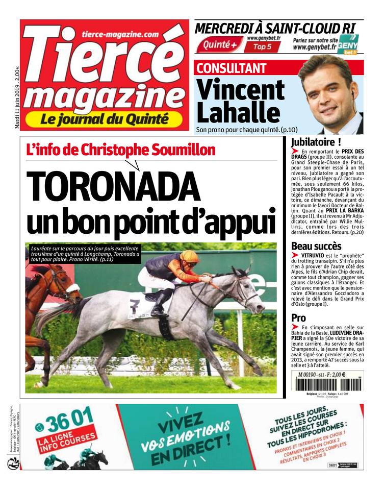 Tiercé Magazine 11 juin 2019 Tiercé Magazine du 11 juin 2019 à télécharger sur iPad