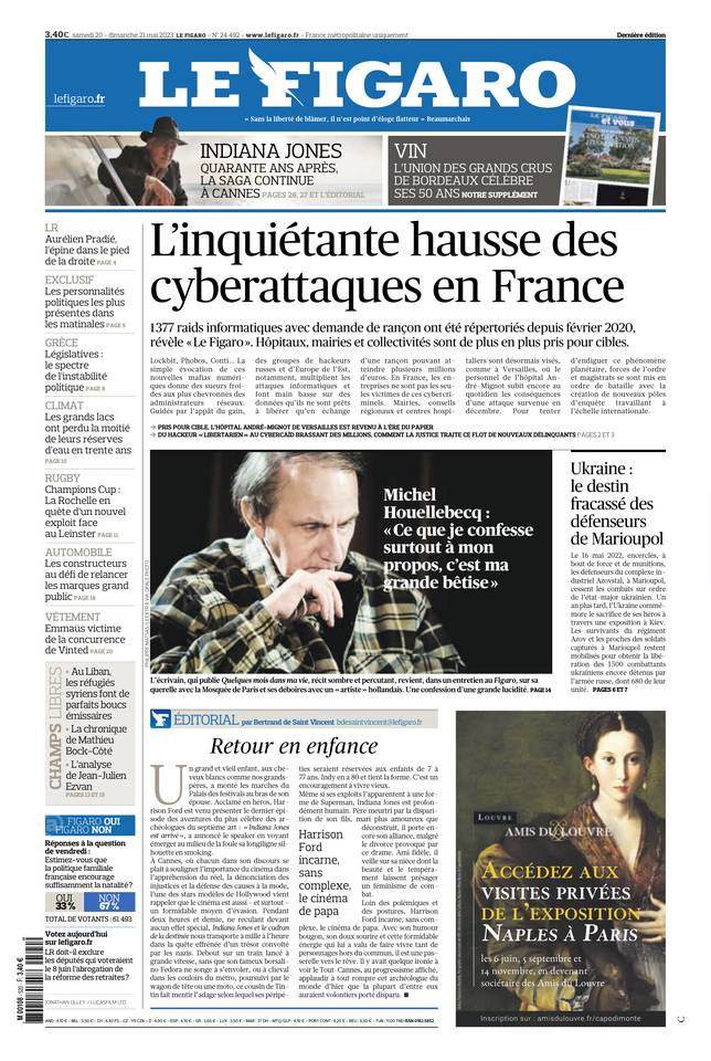 Le Figaro Une du 20 mai 2023