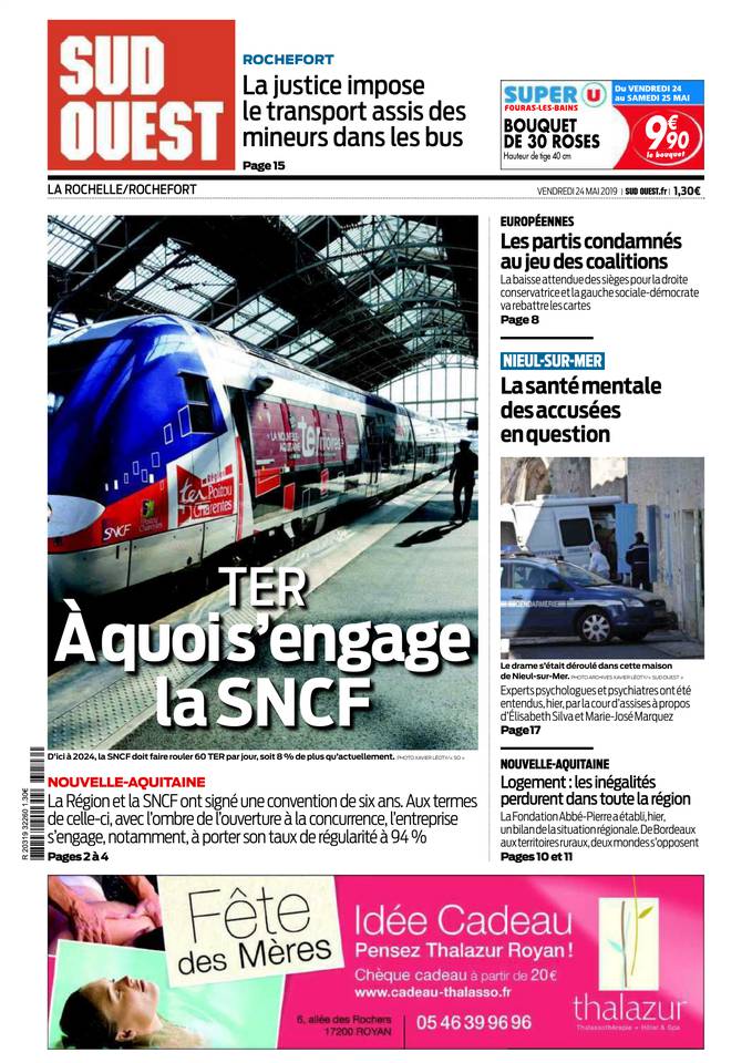 Sud Ouest 24 mai 2019 Abonnement Sud Ouest Pas Cher avec BOUQUET INFO ePresse.fr