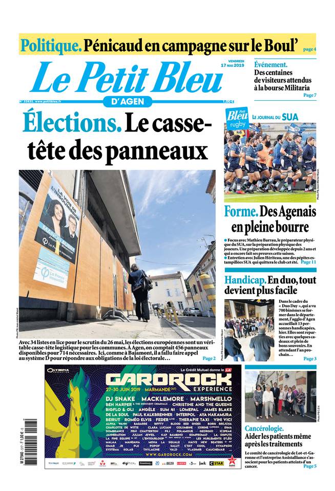 Le Petit Bleu d'Agen 17 mai 2019 Le Petit Bleu d'Agen du 17 mai 2019 à télécharger sur iPad