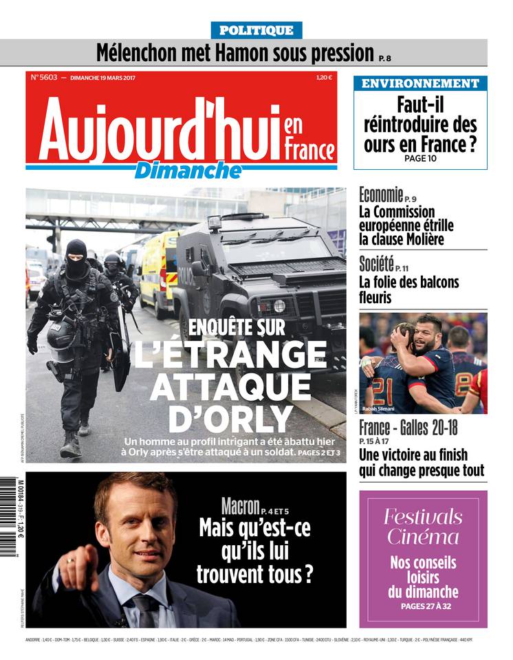 Aujourd'hui en France 19 mars 2017 Aujourd'hui en France du 19 mars 2017 à télécharger sur iPad