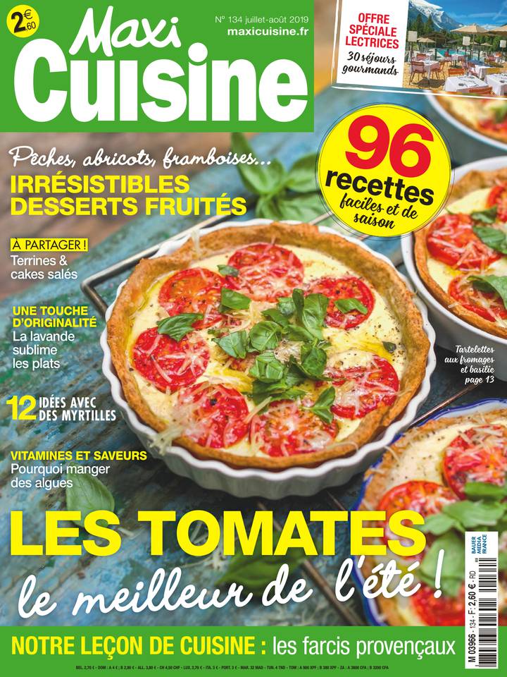MAXI CUISINE 01 juillet 2019 Abonnement à MAXI CUISINE Pas Cher avec le BOUQUET ePresse.fr