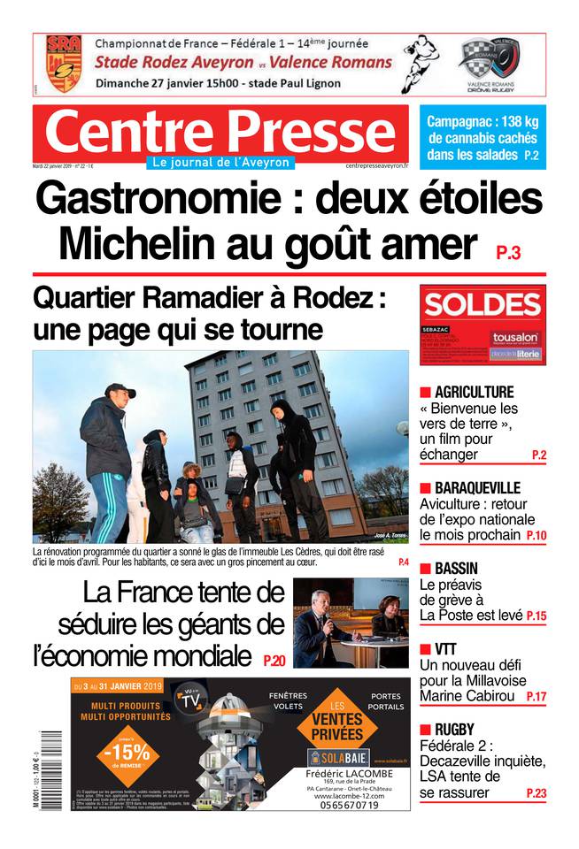 Centre Presse Aveyron 22 janvier 2019 Abonnement Centre Presse Aveyron Pas Cher avec BOUQUET ePresse.fr