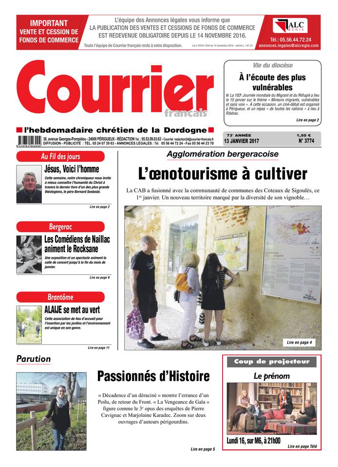 Courrier Français 13 janvier 2017 Courrier Français du 13 janvier 2017 à télécharger sur iPad