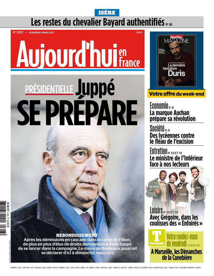 Aujourd'hui en France 03 mars 2017 Aujourd'hui en France du 03 mars 2017 à télécharger sur iPad