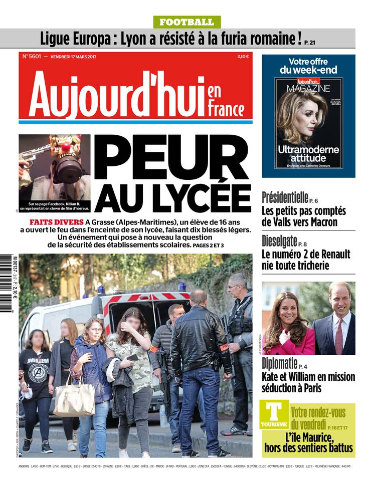 Aujourd'hui en France 17 mars 2017 Aujourd'hui en France du 17 mars 2017 à télécharger sur iPad