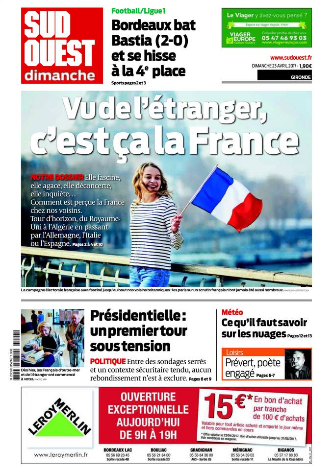 Sud Ouest Dimanche 23 avril 2017 Sud Ouest Dimanche du 23 avril 2017 à télécharger sur iPad