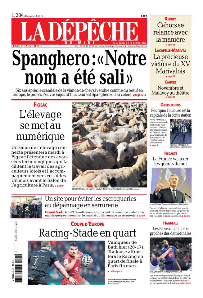 La Dépêche du Midi 21 janvier 2019 Abonnement à La Dépêche du Midi Pas Cher avec le BOUQUET ePresse.fr