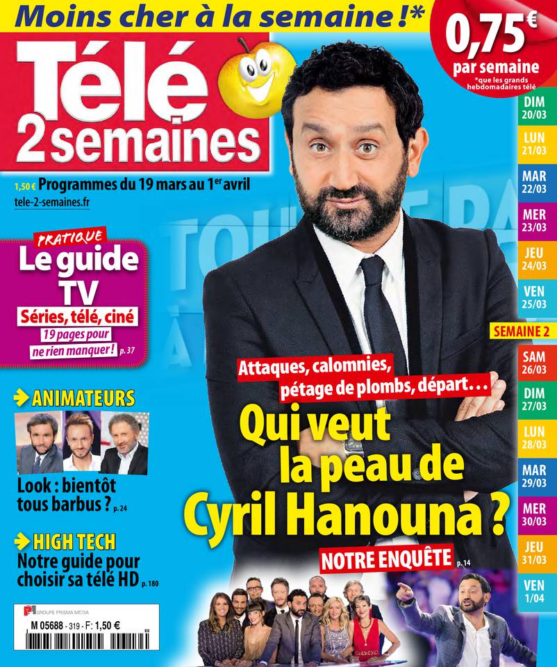 Télé 2 Semaines 14 mars 2016 Télé 2 Semaines N°319 du 14 mars 2016 à télécharger sur iPad
