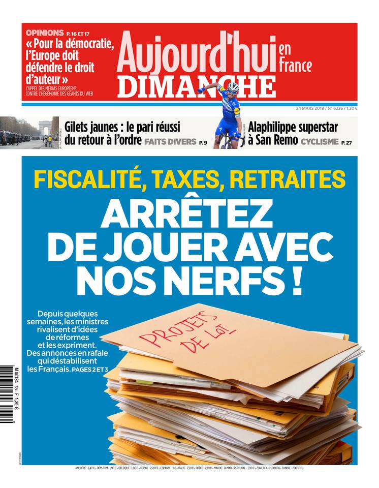 Aujourd'hui en France 24 mars 2019 Abonnement Aujourd’hui en France Pas Cher avec le BOUQUET ePresse.fr