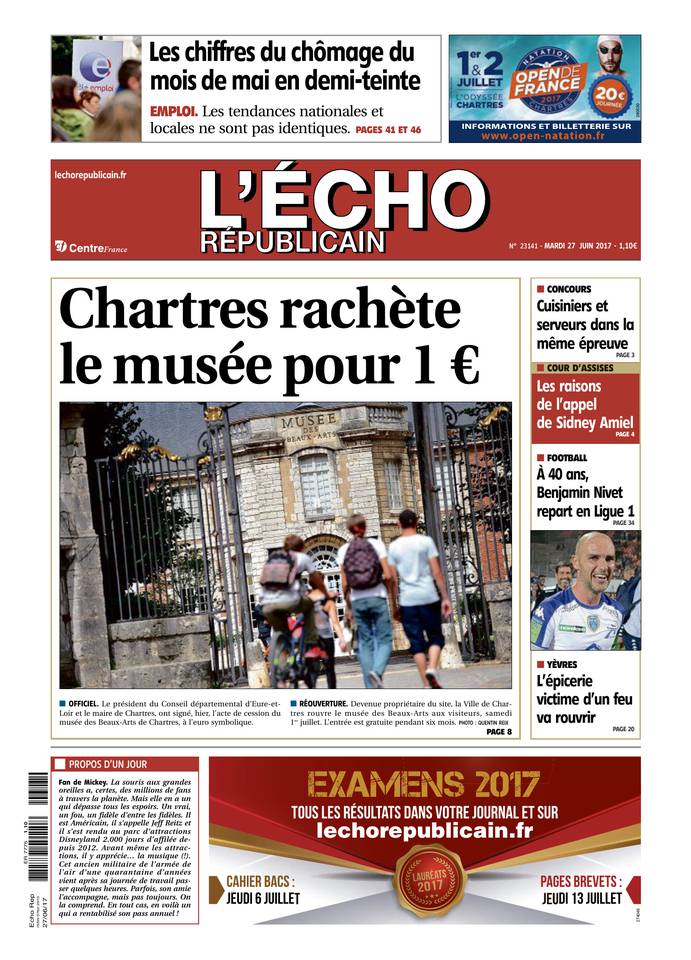 L'Écho Républicain 27 juin 2017 Abonnement L'Écho Républicain Pas Cher avec BOUQUET INFO ePresse.fr