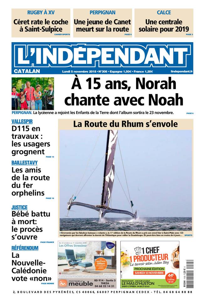 L'Indépendant 05 novembre 2018 L'Indépendant du 05 novembre 2018 à télécharger sur iPad