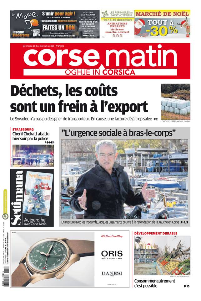 Corse Matin île 14 décembre 2018 Corse Matin île du 14 décembre 2018