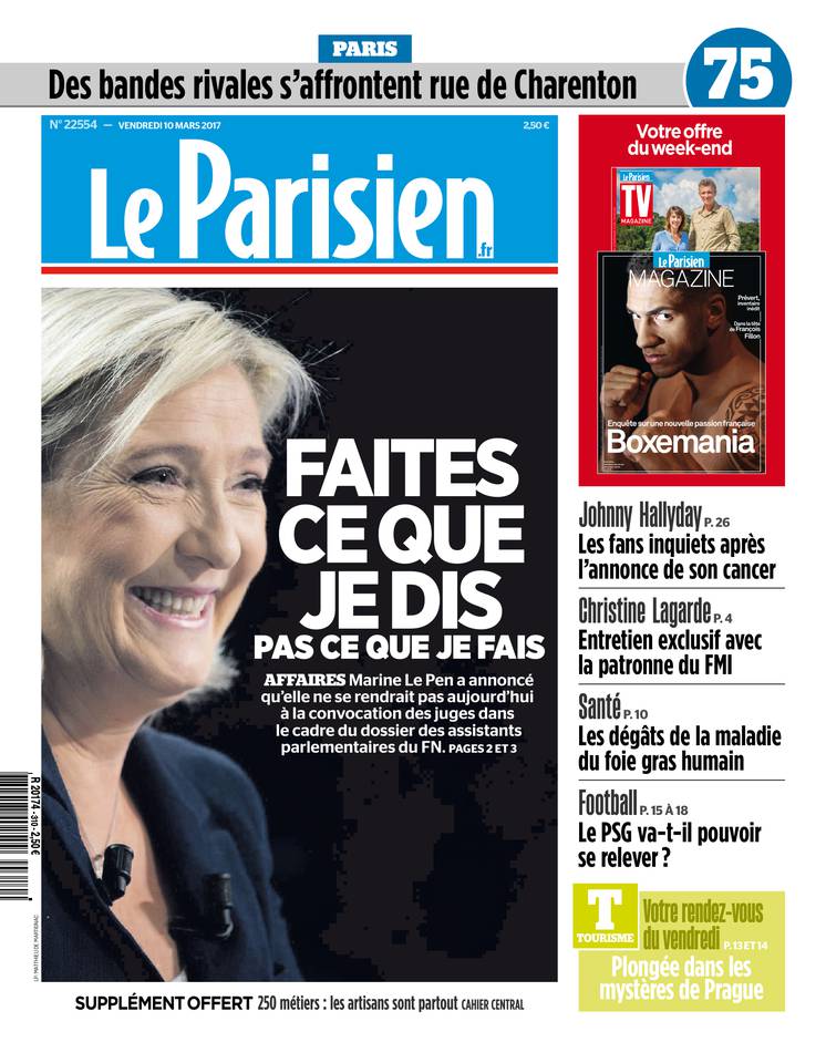 Le Parisien 10 mars 2017 Le Parisien du 10 mars 2017 à télécharger sur iPad
