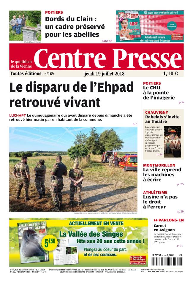 Centre Presse 19 juillet 2018 Abonnement Centre Presse Pas Cher avec le BOUQUET INFO ePresse.fr