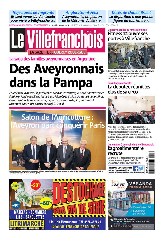 Le Villefranchois 21 février 2019 Le Villefranchois du 21 février 2019 à télécharger sur iPad