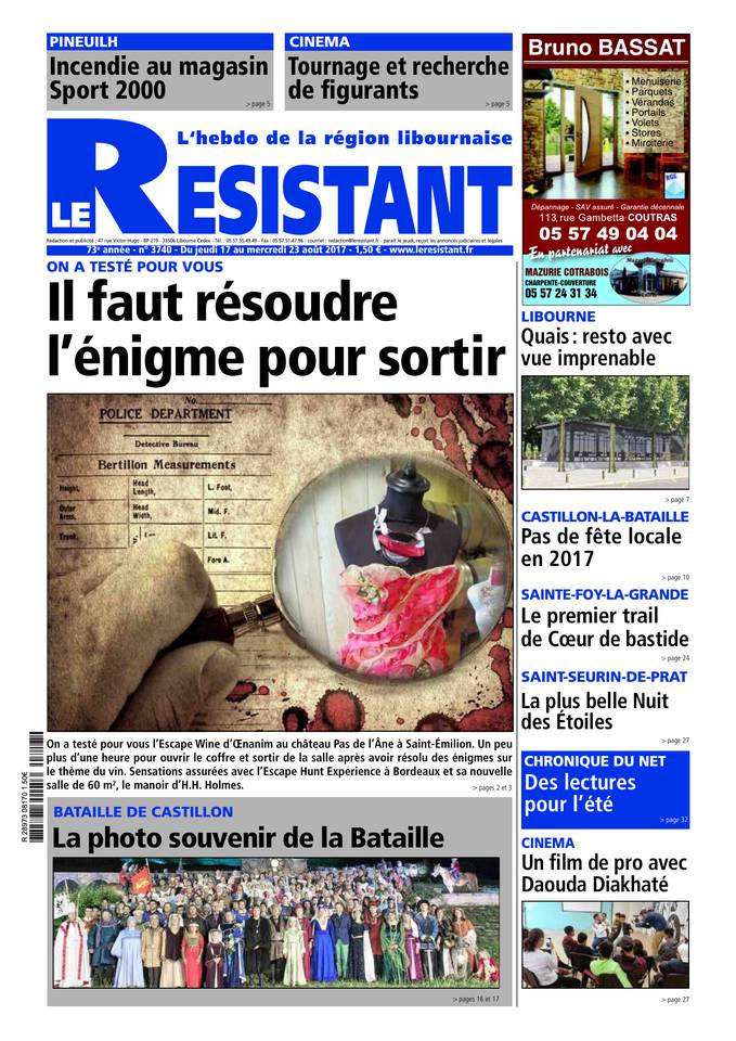 Le Résistant 17 août 2017 Abonnement Le Résistant Pas Cher avec BOUQUET INFO ePresse.fr