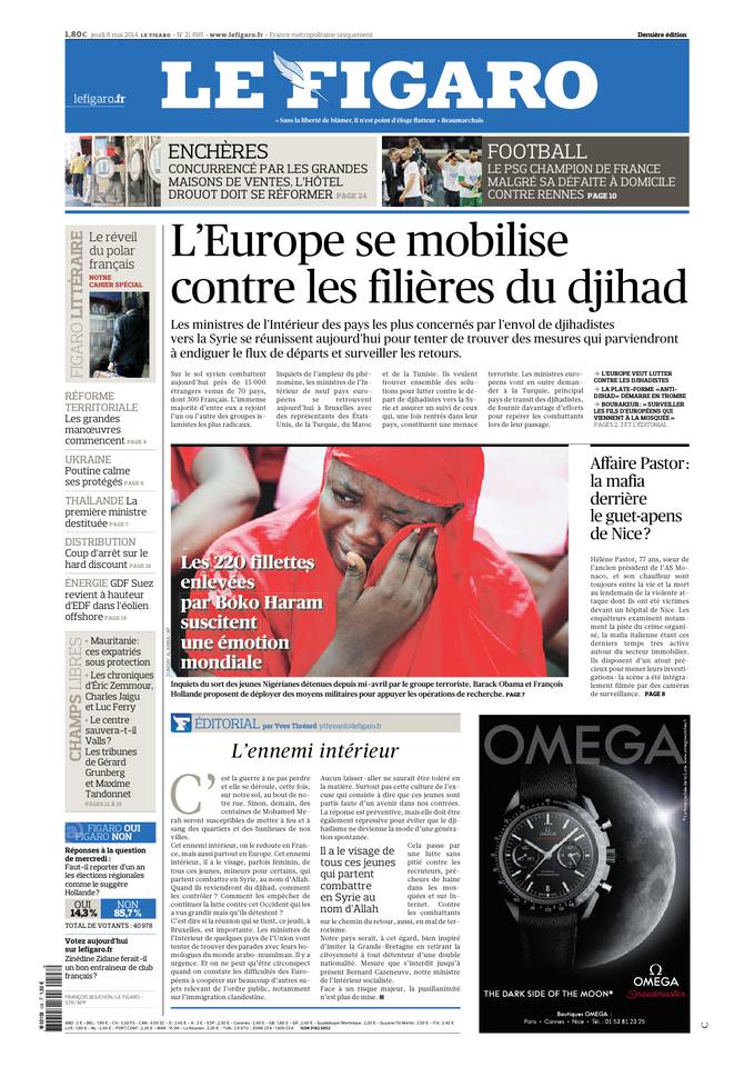 Le Figaro 08 mai 2014 Le Figaro du 08 mai 2014 à télécharger sur iPad