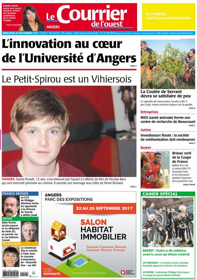 Le Courrier de l'Ouest 20 septembre 2017 Le Courrier de l'Ouest du 20 septembre 2017