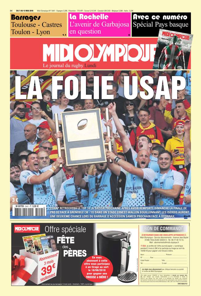 Midi Olympique Rouge 07 mai 2018 Midi Olympique Rouge N°5441 du 07 mai 2018 à télécharger sur iPad