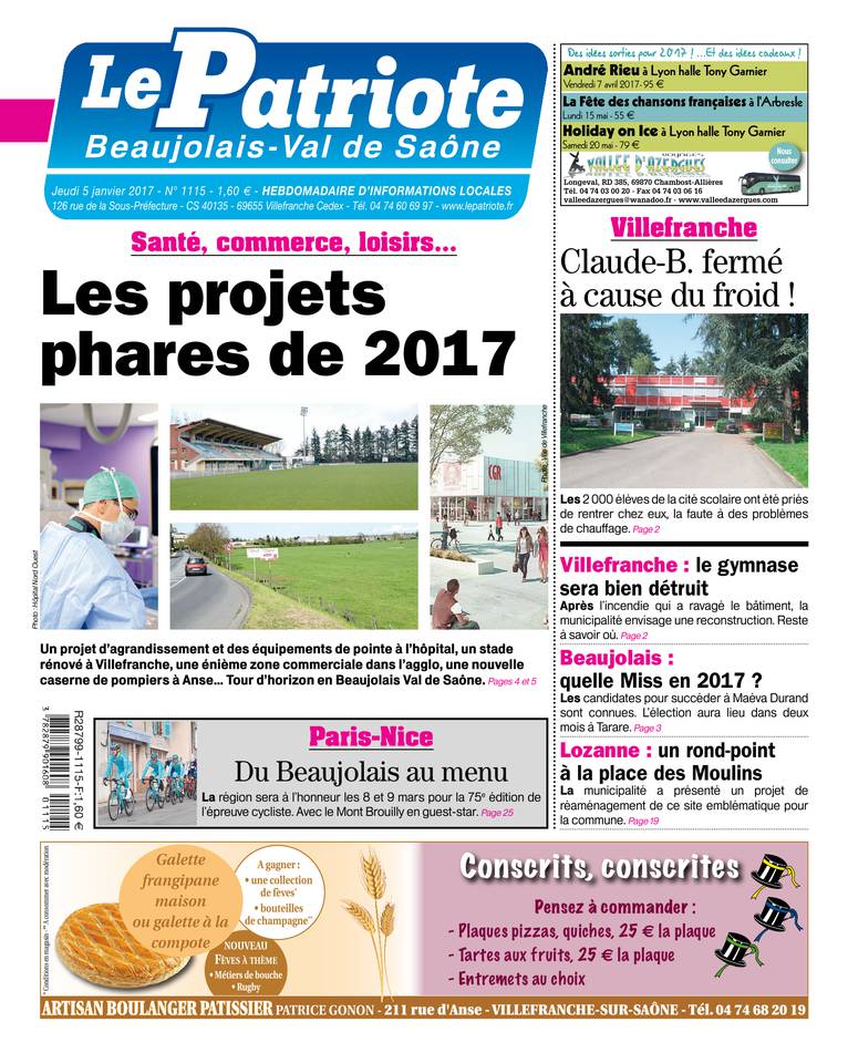 Le Patriote Beaujolais 05 janvier 2017 Le Patriote Beaujolais du 05 janvier 2017 à télécharger sur iPad