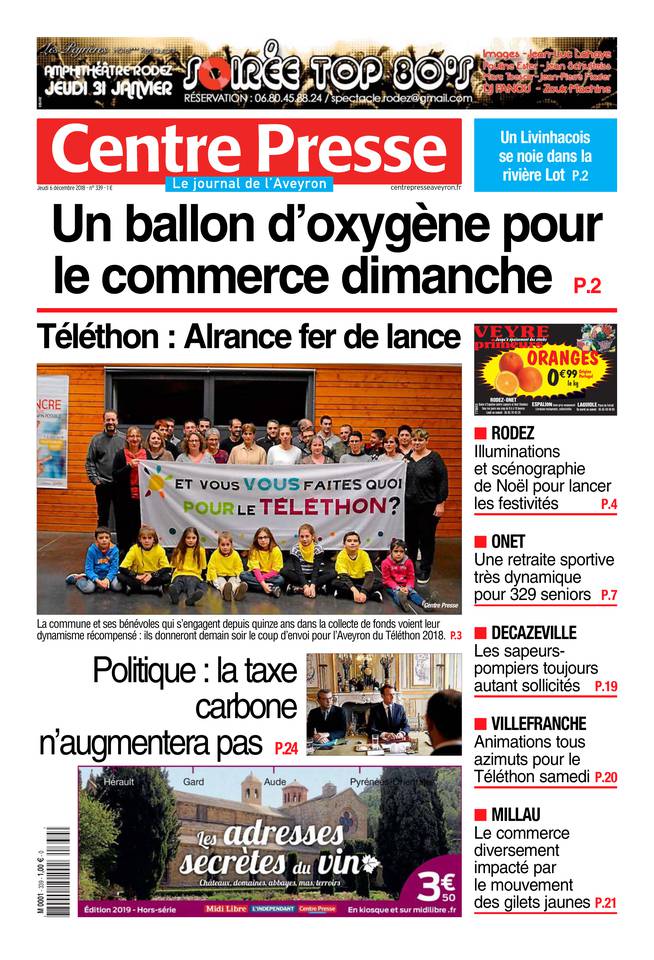 Centre Presse Aveyron 06 décembre 2018 Centre Presse Aveyron du 06 décembre 2018 à télécharger sur iPad