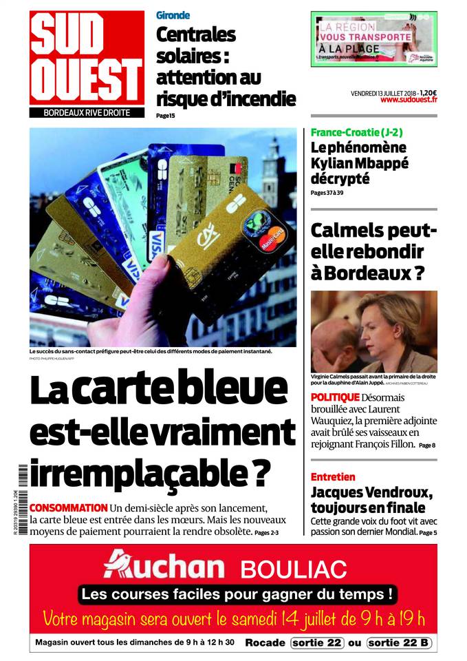 Sud Ouest 13 juillet 2018 Abonnement Sud Ouest Pas Cher avec BOUQUET INFO ePresse.fr