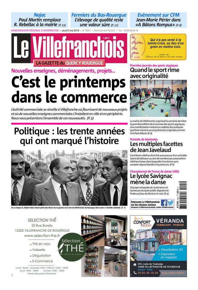 Le Villefranchois 02 mai 2019 Le Villefranchois du 02 mai 2019 à télécharger sur iPad