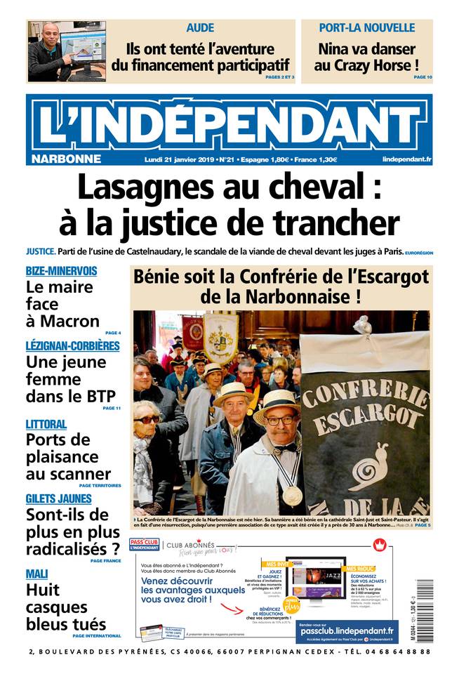 L'Indépendant 21 janvier 2019 Abonnement L’Indépendant Pas Cher avec BOUQUET INFO ePresse.fr