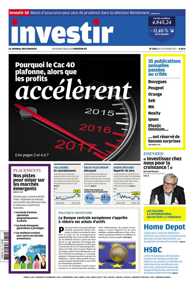 Investir 25 février 2017 Investir N°2251 du 25 février 2017 à télécharger sur iPad
