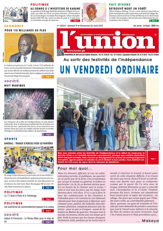 L'union 19 août 2017 Abonnement à L’Union Pas Cher avec le BOUQUET INFO ePresse.fr