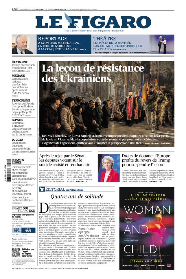 Le Figaro Une du 24 février 2026