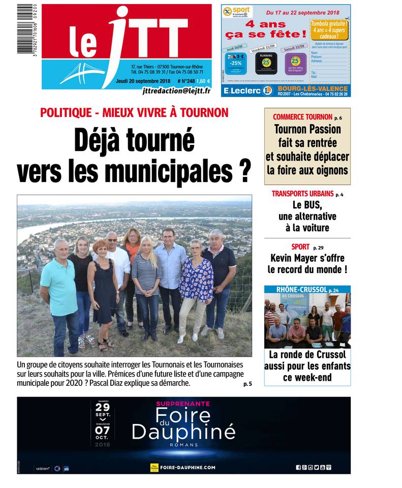 Le Journal Tournon-Tain 20 septembre 2018 Abonnement Journal Tournon-Tain Pas Cher avec le BOUQUET ePresse.fr