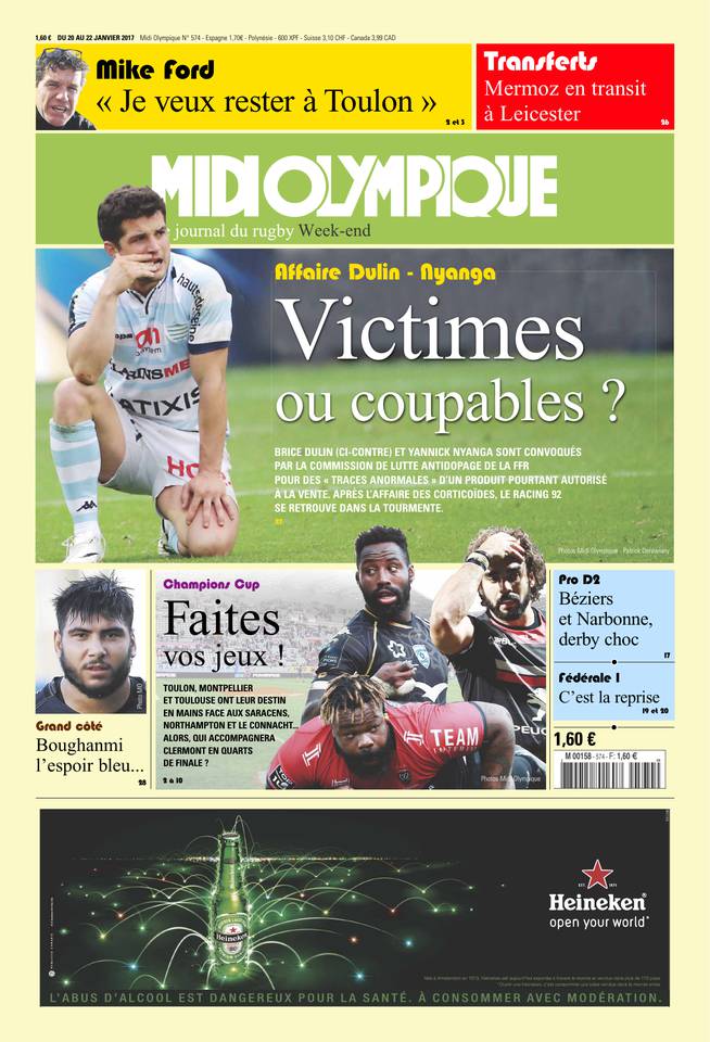 Midi Olympique Vert 20 janvier 2017 Midi Olympique Vert du 20 janvier 2017 à télécharger sur iPad