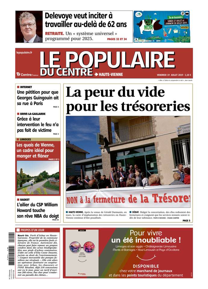 Le Populaire du Centre 19 juillet 2019 Abonnement Populaire du Centre Pas Cher avec le BOUQUET ePresse.fr