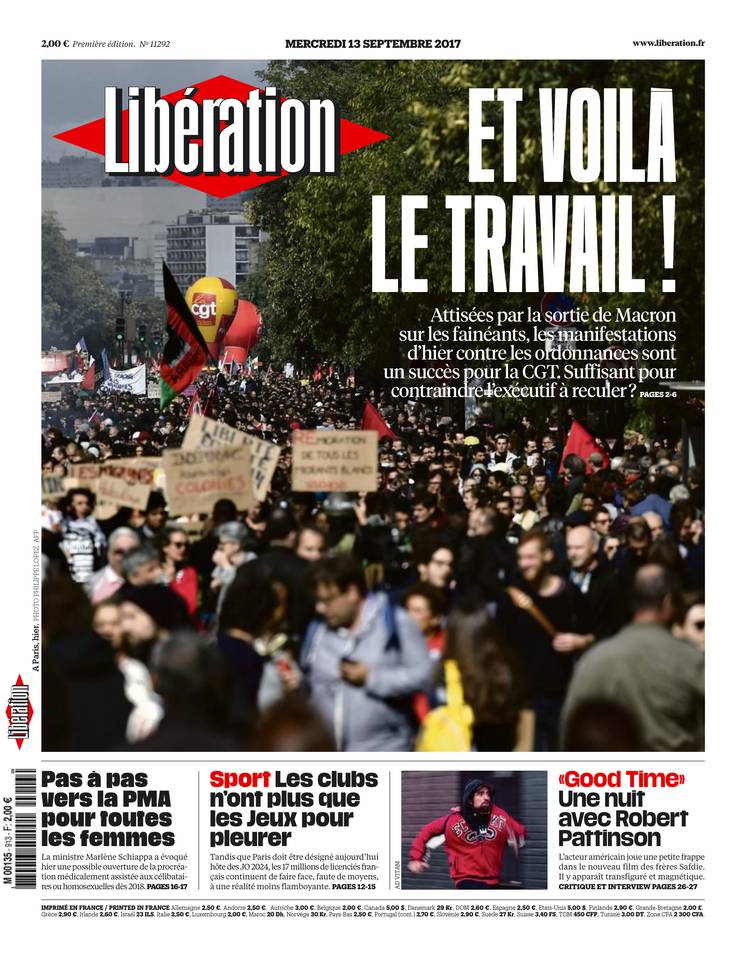 Libération 13 septembre 2017 Libération du 13 septembre 2017 à télécharger sur iPad