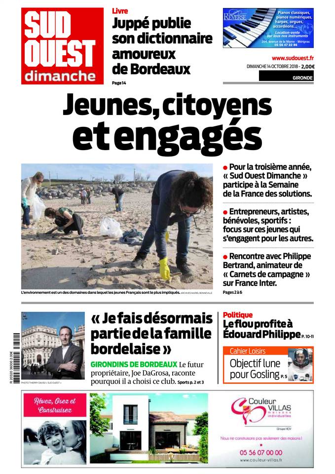 Sud Ouest Dimanche 14 octobre 2018 Abonnement Sud Ouest Pas Cher avec BOUQUET INFO ePresse.fr