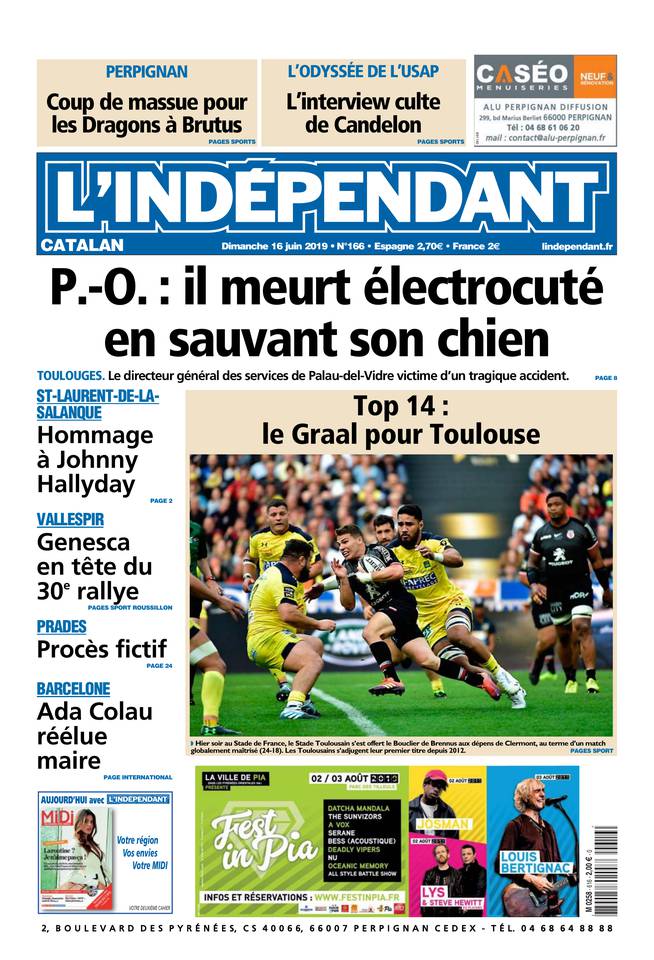 L'Indépendant 16 juin 2019 Abonnement L’Indépendant Pas Cher avec BOUQUET INFO ePresse.fr
