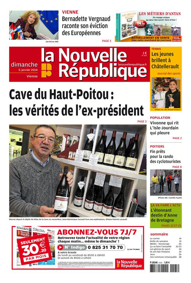 La Nouvelle République Dimanche 05 janvier 2014 La Nouvelle République Dimanche du 05 janvier 2014 à télécharger sur iPad