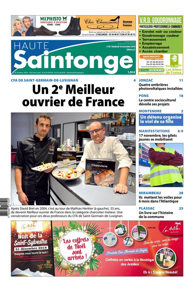Haute Saintonge 16 novembre 2018 Abonnement Haute Saintonge Pas Cher avec BOUQUET INFO ePresse.fr