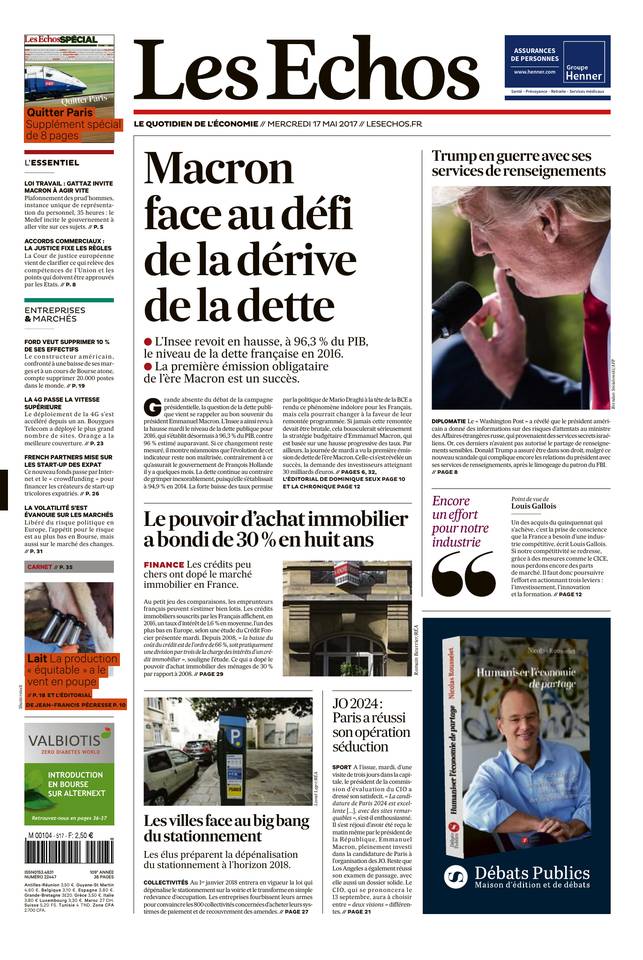 Les Echos 17 mai 2017 Les Echos du 17 mai 2017 à télécharger sur iPad
