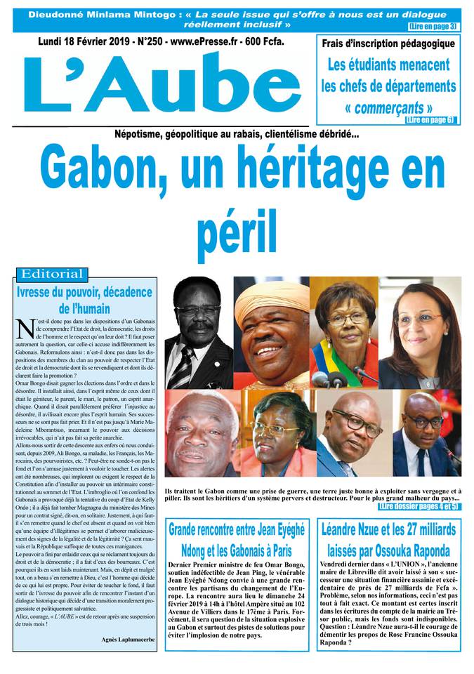 L'Aube 18 février 2019 Abonnement L'Aube Pas Cher avec le BOUQUET ePresse.fr