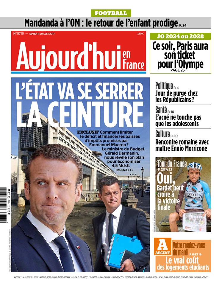 Aujourd'hui en France 11 juillet 2017 Aujourd'hui en France du 11 juillet 2017 à télécharger sur iPad