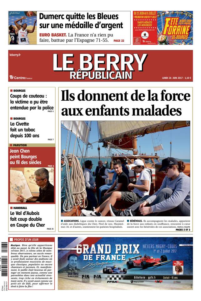 Le Berry Républicain 26 juin 2017 Abonnement Berry Républicain Pas Cher avec le BOUQUET ePresse.fr