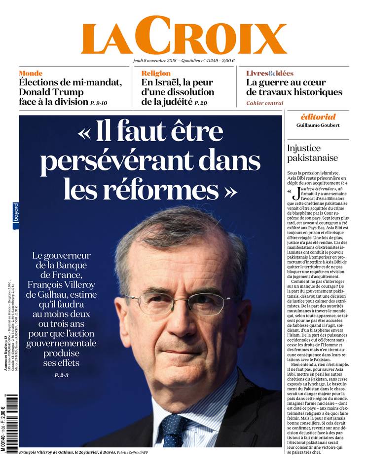 La Croix 08 novembre 2018 La Croix du 08 novembre 2018 à télécharger sur iPad