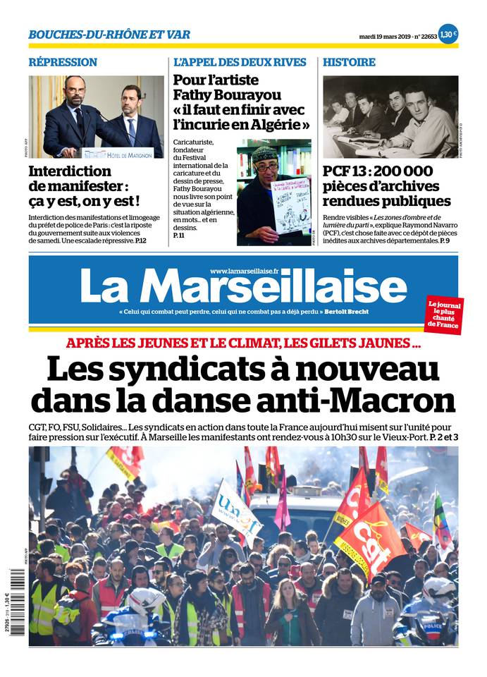 La Marseillaise 19 mars 2019 Abonnement La Marseillaise Pas Cher avec BOUQUET INFO ePresse.fr