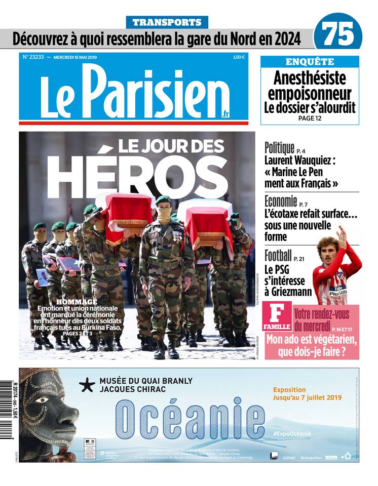 Le Parisien 15 mai 2019 Le Parisien du 15 mai 2019 à télécharger sur iPad