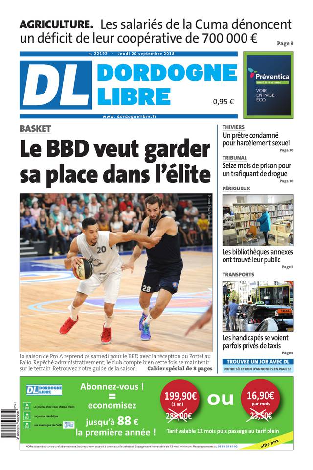 La Dordogne Libre 20 septembre 2018 Abonnement La Dordogne Libre Pas Cher avec BOUQUET INFO ePresse.fr